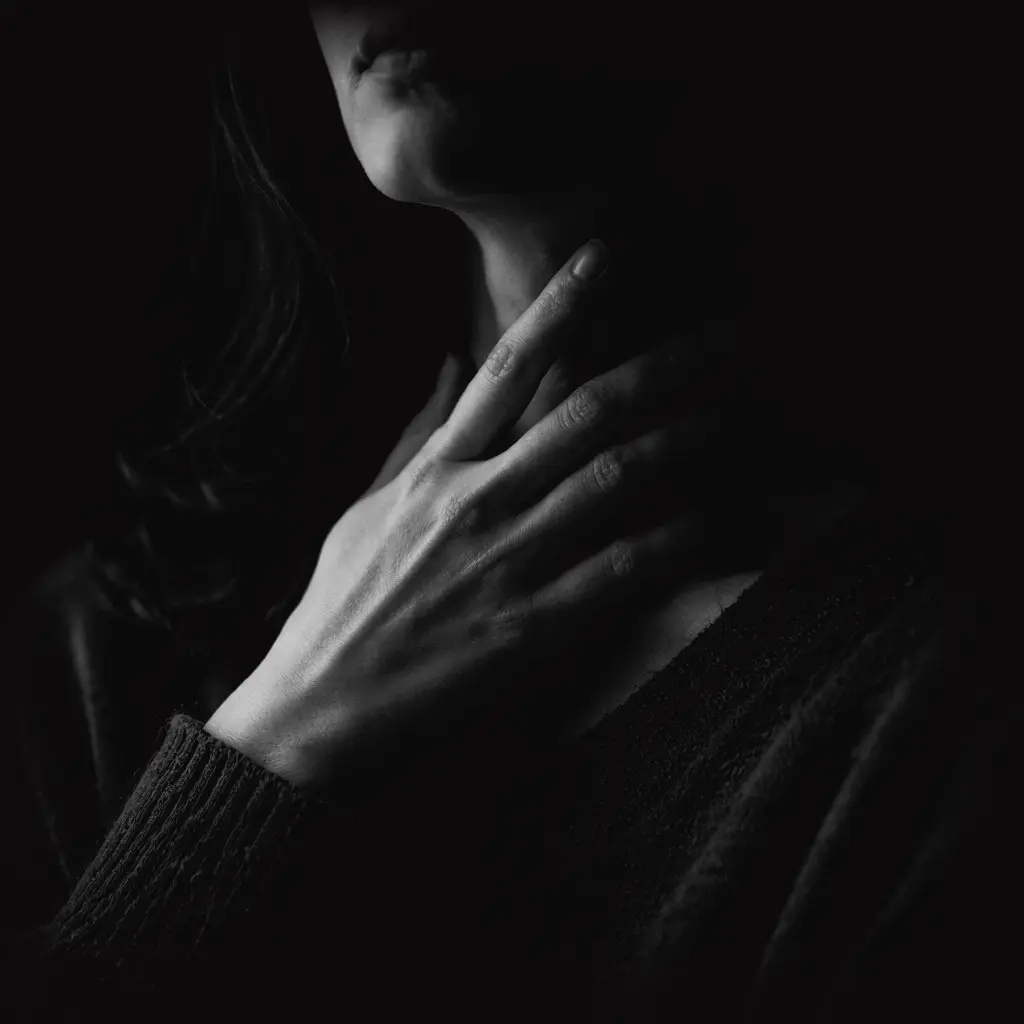 Психосоматика — рука на горле в темноте